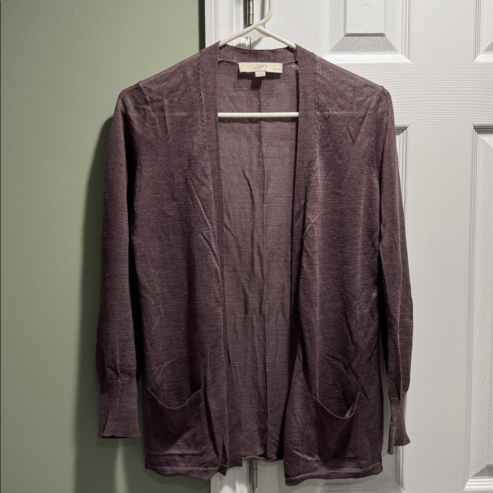 LOFT Lavender Purple Open Cardigan